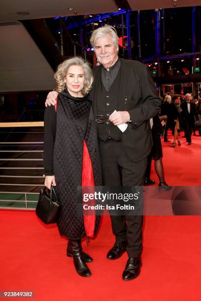 Peter Simonischek and his wife Brigitte Karner attend the closing ceremony during the 68th Berlinale International Film Festival Berlin at Berlinale...