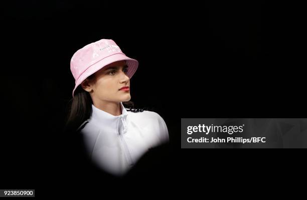 Model walks the catwalk during Nicopanda show the London Fashion Week Festival February 2018 on February 24, 2018 in London, United Kingdom.