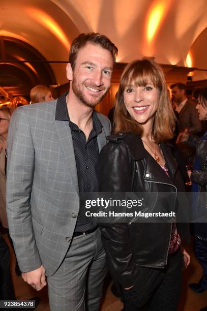 Heiko Ruprecht and Carin C. Tietze during the 40th anniversary celebration of the ZDF TV series SOKO Munich at Seehaus on February 24, 2018 in...