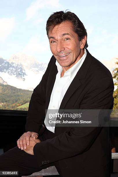 Ruediger Wolff poses during a 'Christmas With Marianne And Michael' TV show taping photocall at Ellmauer Alm Sporthotel on October 27, 2009 in...