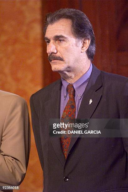 Federico Storani, minister of the Interior of the future Argentine government that is presided over by Fernando de la Rua, stands 24 November 1999 in...