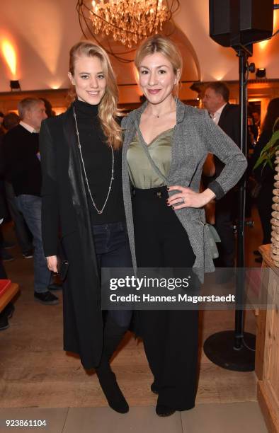 Larissa Marolt and Genija Rykova during the 40th anniversary celebration of the ZDF TV series SOKO Munich at Seehaus on February 24, 2018 in Munich,...