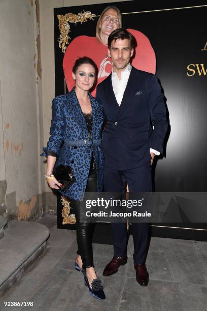 Olivia Palermo and Johannes Huebl attend the ADR Party during Milan Fashion Week Fall/Winter 2018/19 on February 24, 2018 in Milan, Italy.