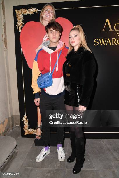 Nicola Peltz and Anwar Hadid attend the ADR Party during Milan Fashion Week Fall/Winter 2018/19 on February 24, 2018 in Milan, Italy.