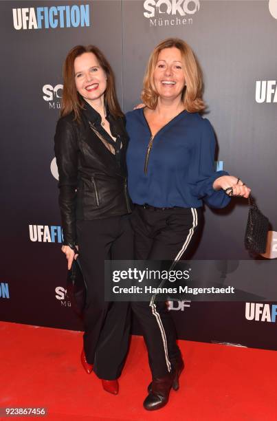 Bojana Golenac and Karin Thaler during the 40th anniversary celebration of the ZDF TV series SOKO Munich at Seehaus on February 24, 2018 in Munich,...