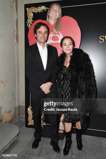 Emanuele Farneti and Cristina Lucchini attend the ADR Party during Milan Fashion Week Fall/Winter 2018/19 on February 24, 2018 in Milan, Italy.