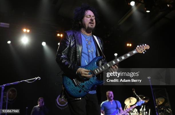 Steven Lee Lukather of Toto performs during a concert at Columbiahalle on February 24, 2018 in Berlin, Germany.