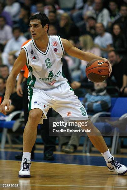 Nikos Zisis, #6 of Montepaschi Siena in action during the Euroleague Basketball Regular Season Game Day 1 match between Cibona Zagreb vs Montepaschi...