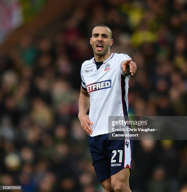 Bolton Wanderers' Darren Pratley during the Sky Bet Championship match between Norwich City and Bolton Wanderers at Carrow Road on February 24, 2018...