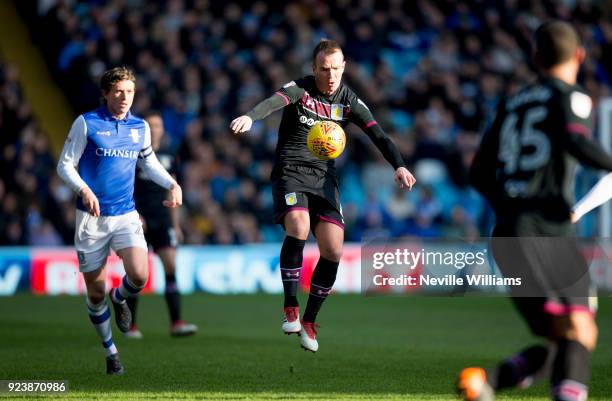 Glenn Whelan of Aston Villa during the Sky Bet Championship match between Sheffield Wednesday and Aston Villa at Hillsborough on February 24, 2018 in...