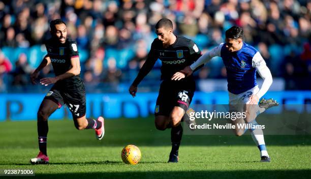 Lewis Grabban of Aston Villa during the Sky Bet Championship match between Sheffield Wednesday and Aston Villa at Hillsborough on February 24, 2018...