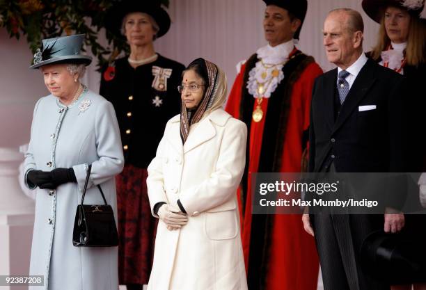 Queen Elizabeth II, The President of the Republic of India, Pratibha Devisingh Patil and HRH Prince Philip, The Duke of Edinburgh attend the...