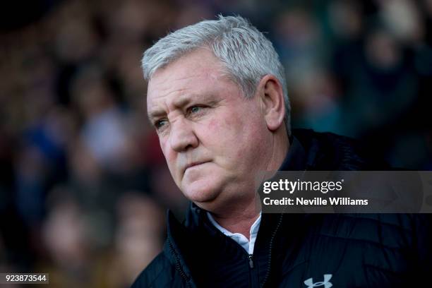 Steve Bruce manager of Aston Villa during the Sky Bet Championship match between Sheffield Wednesday and Aston Villa at Hillsborough on February 24,...