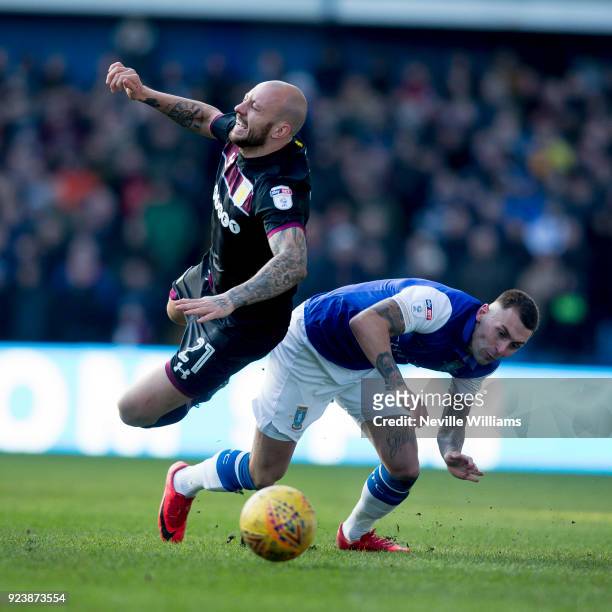 Alan Hutton of Aston Villa during the Sky Bet Championship match between Sheffield Wednesday and Aston Villa at Hillsborough on February 24, 2018 in...