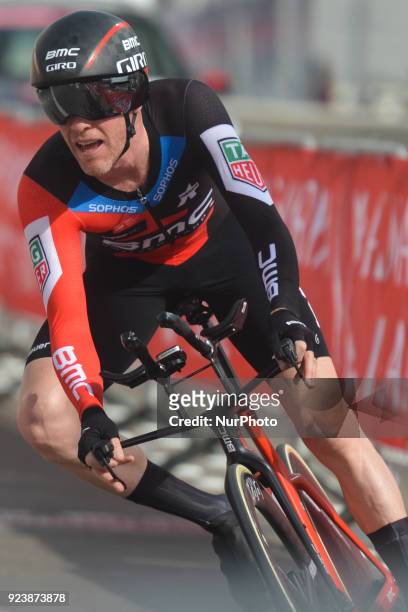 Brent Bookwalter from BMC Racing Team during the fourth stage, 12.6km individual time trial Al Maryah Island Stage of the 2018 Abu Dhabi Tour. On...