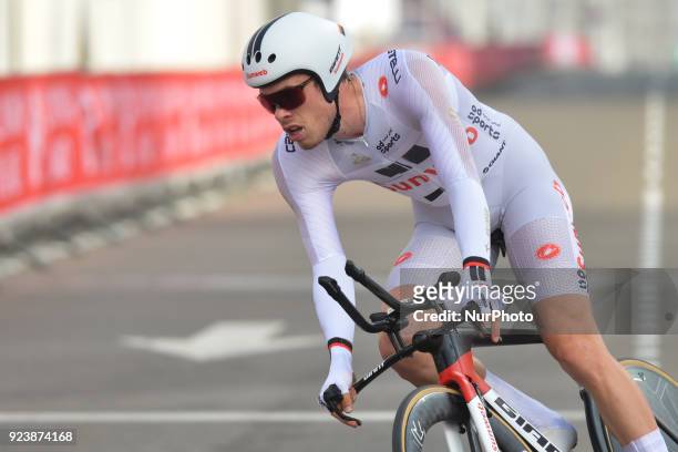 Germany's Phil Bauhaus from Team Sunweb, in action during the fourth stage, 12.6km individual time trial Al Maryah Island Stage of the 2018 Abu Dhabi...