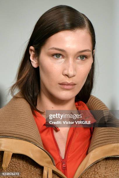 Bella Hadid walks the runway at the Tod's Ready to Wear Fall/Winter 2018-2019 fashion show during Milan Fashion Week Fall/Winter 2018/19 on February...
