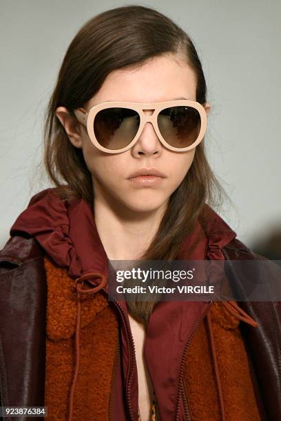 Model walks the runway at the Tod's Ready to Wear Fall/Winter 2018-2019 fashion show during Milan Fashion Week Fall/Winter 2018/19 on February 23,...