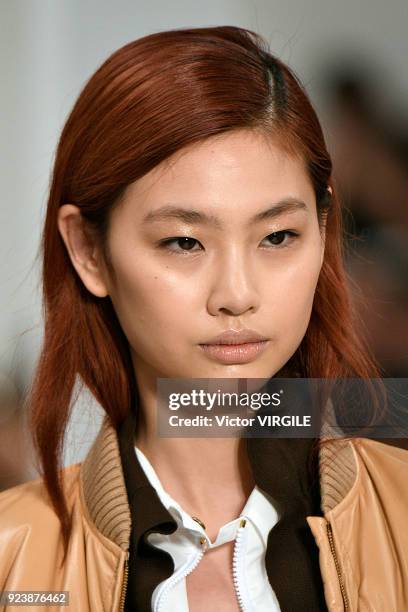 Model walks the runway at the Tod's Ready to Wear Fall/Winter 2018-2019 fashion show during Milan Fashion Week Fall/Winter 2018/19 on February 23,...