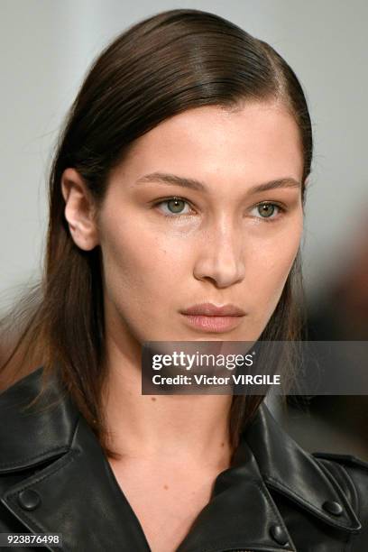 Bella Hadid walks the runway at the Tod's Ready to Wear Fall/Winter 2018-2019 fashion show during Milan Fashion Week Fall/Winter 2018/19 on February...