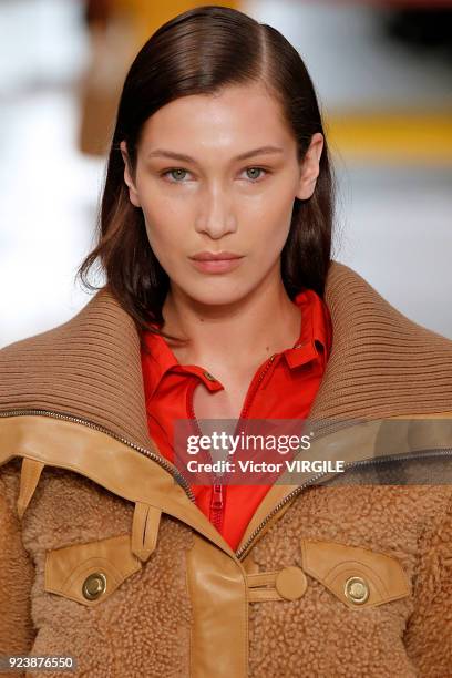 Bella Hadid walks the runway at the Tod's Ready to Wear Fall/Winter 2018-2019 fashion show during Milan Fashion Week Fall/Winter 2018/19 on February...