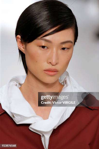 Model walks the runway at the Tod's Ready to Wear Fall/Winter 2018-2019 fashion show during Milan Fashion Week Fall/Winter 2018/19 on February 23,...