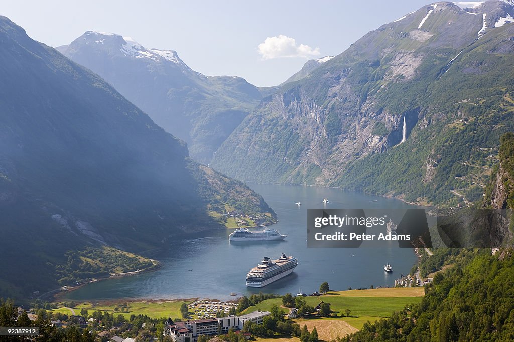 Cruise ships, Geirangerfjord, Norway