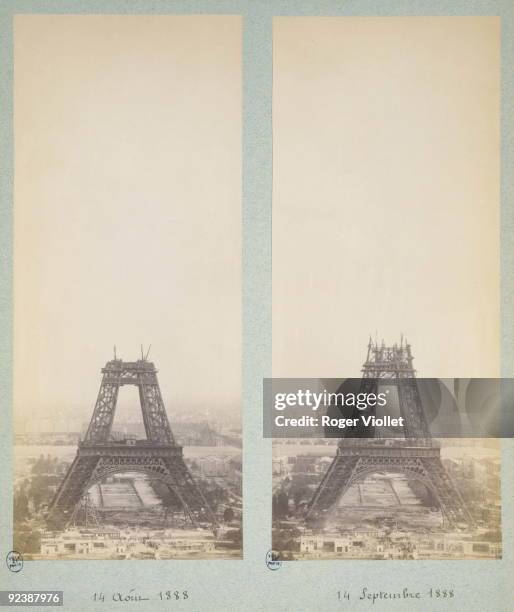 Album of the construction of the Eiffel Tower, from August 14 to September 14, 1888. Paris, musée Carnavalet.