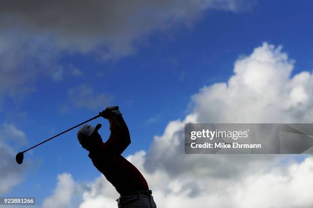 Jamie Lovemark hits his tee shot on the 12th during the third round of the Honda Classic at PGA National Resort and Spa on February 24, 2018 in Palm...
