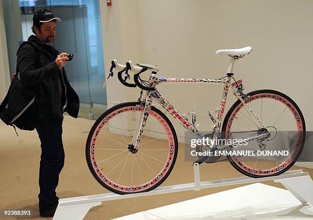 A Trek Madone bicycle, decorated by English artist Damien Hirst