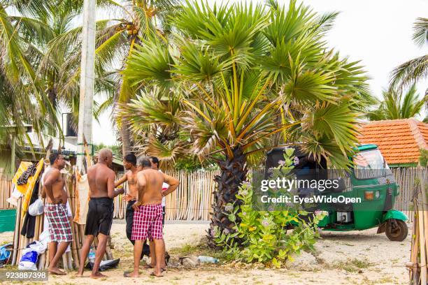 Tourists and locals visiting and swimming on Nagadeepa Island on February 15, 2014 in Jaffna, Sri Lanka.