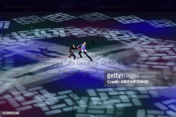South Korea's Yura Min and South Korea's Alexander Gamelin perform during the figure skating gala event during the Pyeongchang 2018 Winter Olympic...