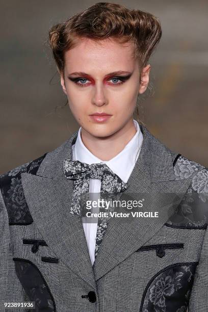 Model walks the runway at the Antonio Marras Ready to Wear Fall/Winter 2018-2019 fashion show during Milan Fashion Week Fall/Winter 2018/19 on...
