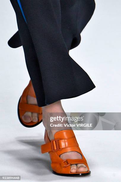 Model walks the runway at the Sportmax Ready to Wear Fall/Winter 2018-2019 fashion show during Milan Fashion Week Fall/Winter 2018/19 on February 23,...