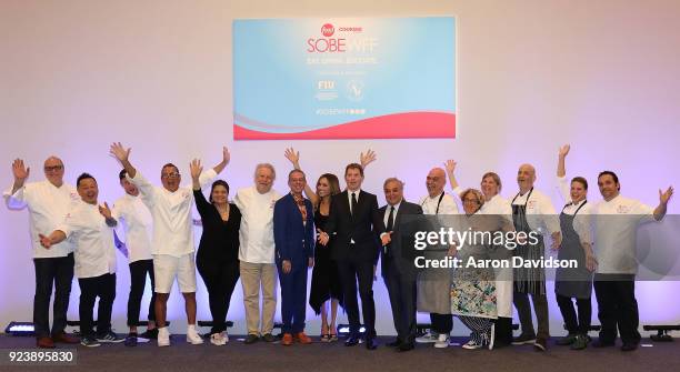 Chefs attend Tribute Dinner on February 24, 2018 in Miami Beach, Florida.