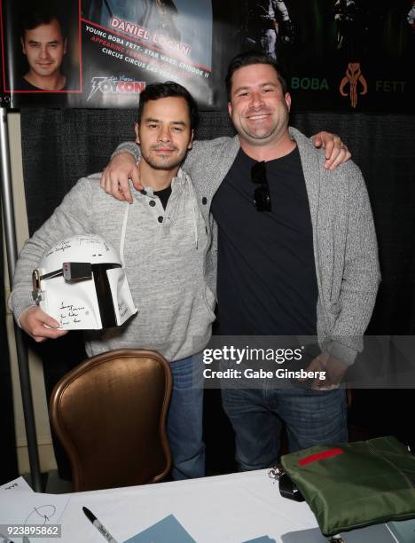 Actor Daniel Logan and manager Don Barbour attend Vegas Toy Con at the Circus Circus Las Vegas on February 24, 2018 in Las Vegas, Nevada.