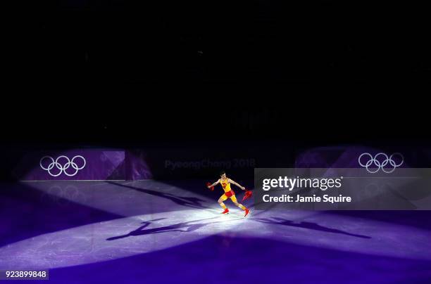 Javier Fernandez of Spain performs during the Figure Skating Gala Exhibition at Gangneung Ice Arena on February 25, 2018 in Gangneung, South Korea.