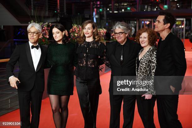 The jury of Berlinale Film Festival, , Ryuichi Sakamoto, Adele Romanski, Cecile de France, Chema Prado, Stephanie Zacharek and Tom Tykwer, arrive for...