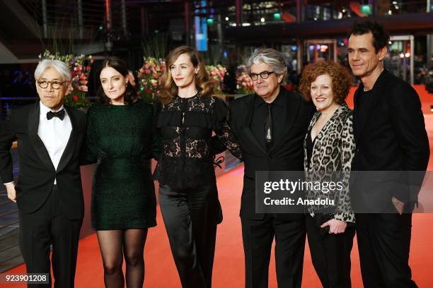 The jury of Berlinale Film Festival, , Ryuichi Sakamoto, Adele Romanski, Cecile de France, Chema Prado, Stephanie Zacharek and Tom Tykwer, arrive for...