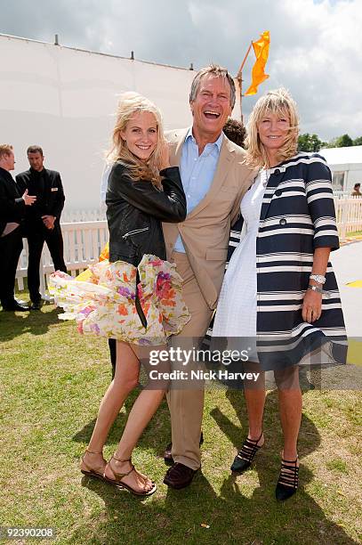 Poppy Delevingne, Charles Delevingne and Pandora Delevingne attend the Veuve Clicquot Gold Cup Final on July 19, 2009 in Midhurst, England.