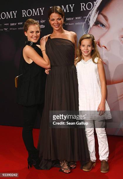 Actresses Jessica Schwarz , Alicia von Rittberg and Stella Kunkat attend the premiere of "Romy" at the Delphi cinema on October 27, 2009 in Berlin,...