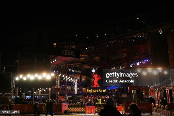 People arrive for the 68th annual Berlin International Film Festival , in Berlin,at the Berlinale Palast in Berlin, Germany on February 24, 2018.