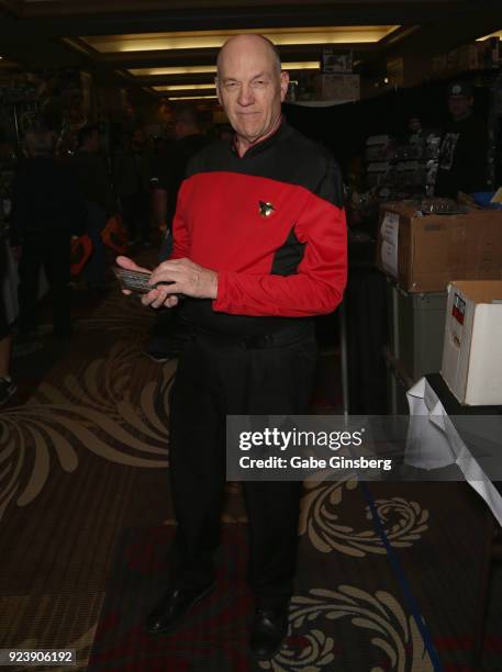 Las Vegas Star Trek Fan Club member Brian Gardner, dressed as the character Captain Jean-Luc Picard from the "Star Trek: The Next Generation"...