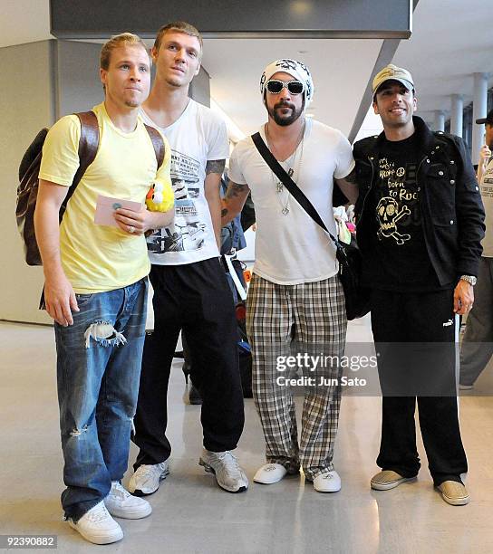 Brian Littrell, Nick Carter,AJ Mclean and Howie Dorough of Backstreet Boys arrives at Narita International Airport on June 7, 2009 in Narita, Chiba,...