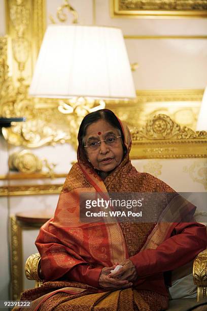 President of the Republic of India Prathibha Devi Singh Patil is pictured after the ceremonial start of her State Visit on October 27, 2009 in...