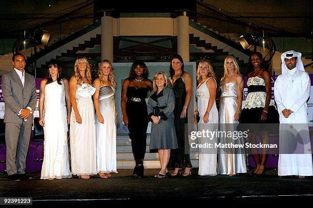 Karim Alami, Tournament Director of Sony Ericsson Championships, Jelena Jankovic, Victoria Azarenka, Caroline Wozniacki, Serena Williams, Stacey...