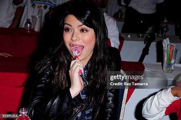 Singer and actress Miranda Cosgrove attends the Colgate Oral Health Festival at the Radisson Martinique on October 27, 2009 in New York City.