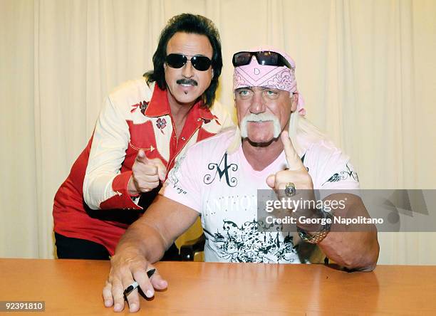 Hulk Hogan and Jimmy Hart during Hogan's promotion for his book "My Life Outside The Ring" at Barnes & Noble 5th Avenue on October 27, 2009 in New...