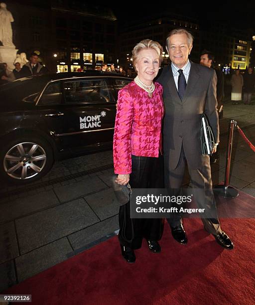 Actor Michael York and his wife Pat attend the Prix Montblanc Gala concert on October 27, 2009 in Berlin, Germany.