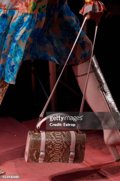 Bag detail at the Blumarine show during Milan Fashion Week Fall/Winter 2018/19 on February 23, 2018 in Milan, Italy.